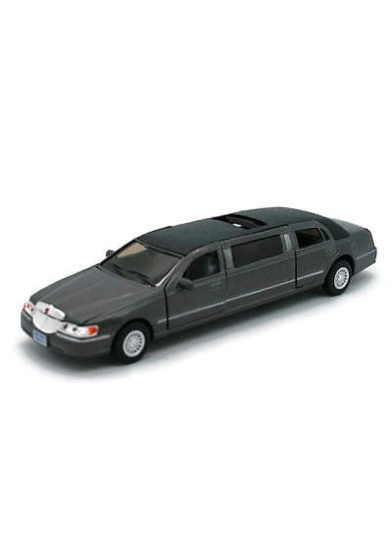 Kinsmart KiNSMART 1999 Lincoln Town Car Black Stretch Limousine 7Inch 1:38 Scale Die Cast Metal Model Limo Toy 
