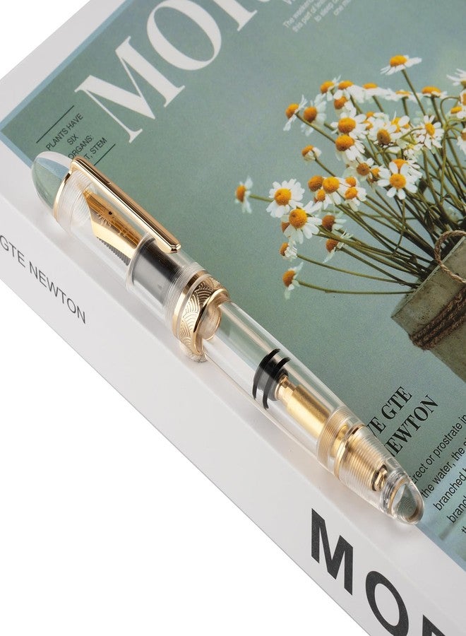 erofa Majohn P140 Fountain Pen O.8 Medium Nib, Piston Fill Large Capacity Transparent Acrylic Writing Gift Pen with Box - Image 3