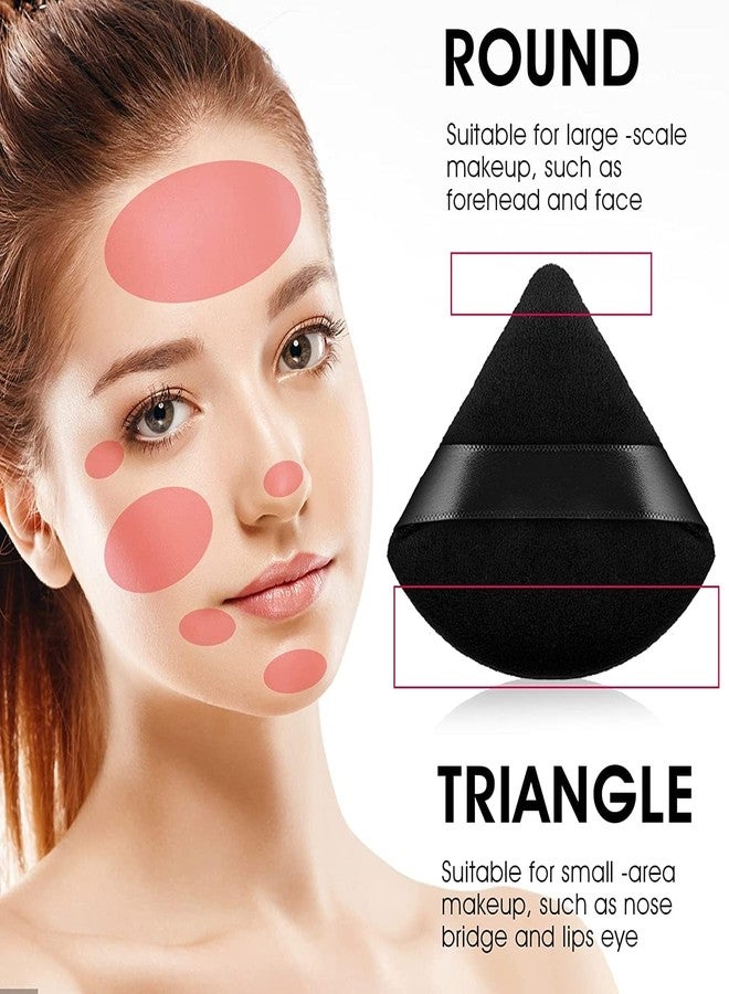 Ruby Face RubyFace Makeup Powder Puff Set - Triangle & Round Velvet Blending Puff for Loose & Compact Powder, Foundation & Setting - Soft Reusable Face Applicator for Smooth Finish (Pack of 4) - Image 2