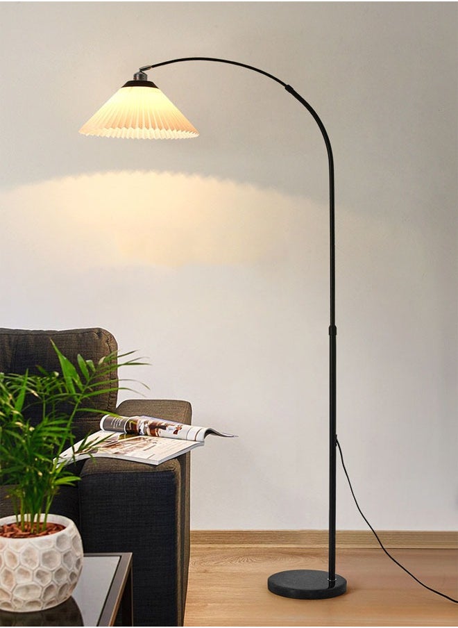 Pleated Floor Lamp Nordic Creative Retro Luxury Lamp for Living Room, Study, and Bedroom with 12W Remote Control and Bulb