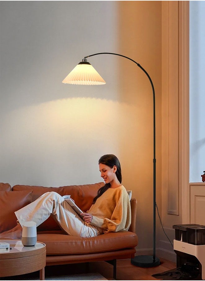 Pleated Floor Lamp Nordic Creative Retro Luxury Lamp for Living Room, Study, and Bedroom with 12W Remote Control and Bulb