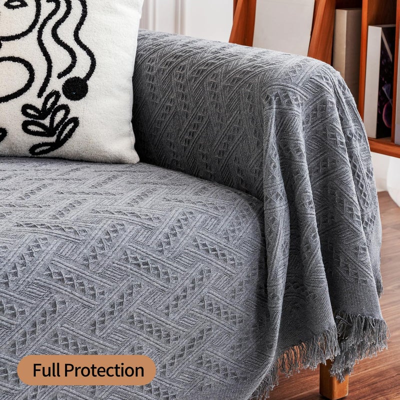 DEEPDREAM Deep Dream Sectional Couch Covers, 2 Pieces Sectional Sofa Cover, L Shaped Couch Covers, Couch Cover for Sectional Sofa (XX-Large, 71" x 118" + 91" x 134", Dark Grey) - Image 3