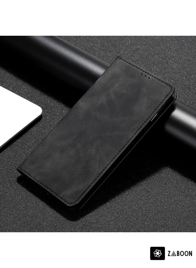 Zaboon Protective Case For Samsung Galaxy M54 5G Carbon Fiber Texture Flip Leather - Image 4