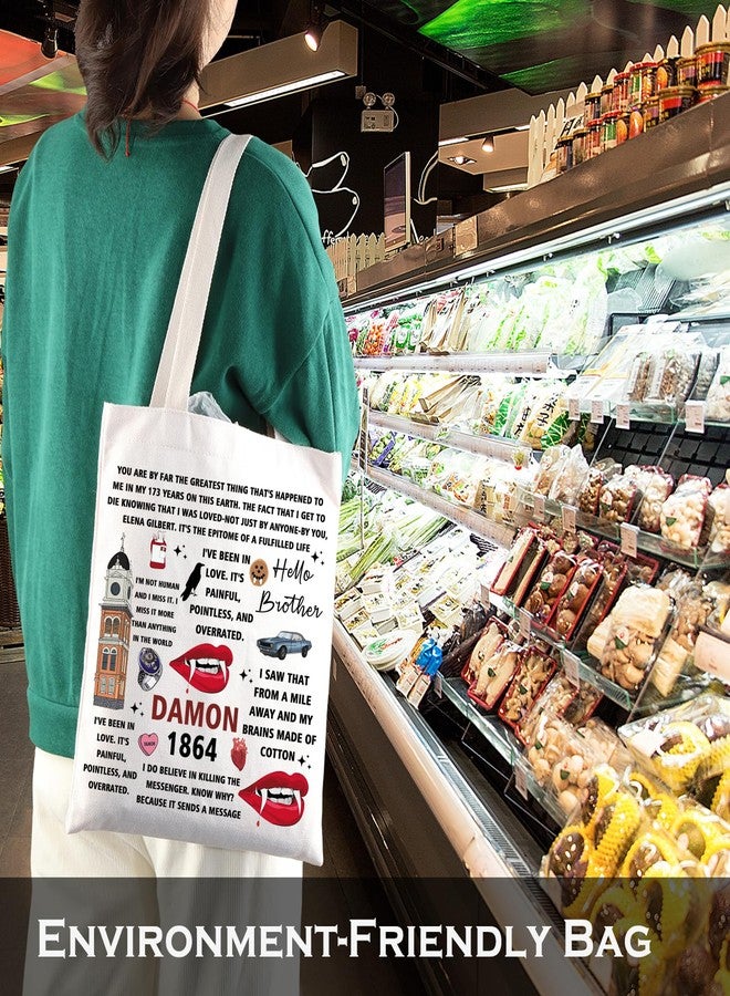 LEVLO Vampire TV Series Gift Damon 1864 Shopping Bag Salvatore Halloween Vampire Graduation Tote Bag (Damon 1864) - Image 5