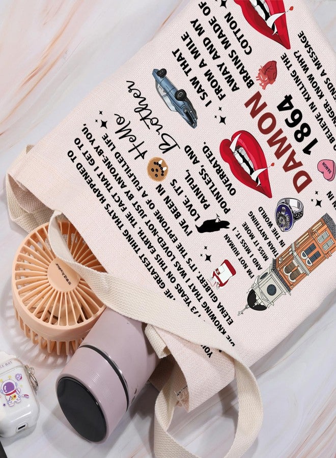 LEVLO Vampire TV Series Gift Damon 1864 Shopping Bag Salvatore Halloween Vampire Graduation Tote Bag (Damon 1864) - Image 4