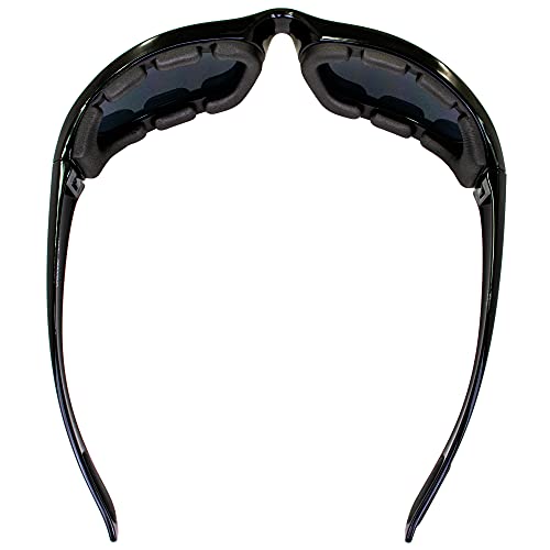 Birdz Eyewear Oriole Padded Motorcycle Glasses (Black Frame/Dark Smoke Lens) - Image 5