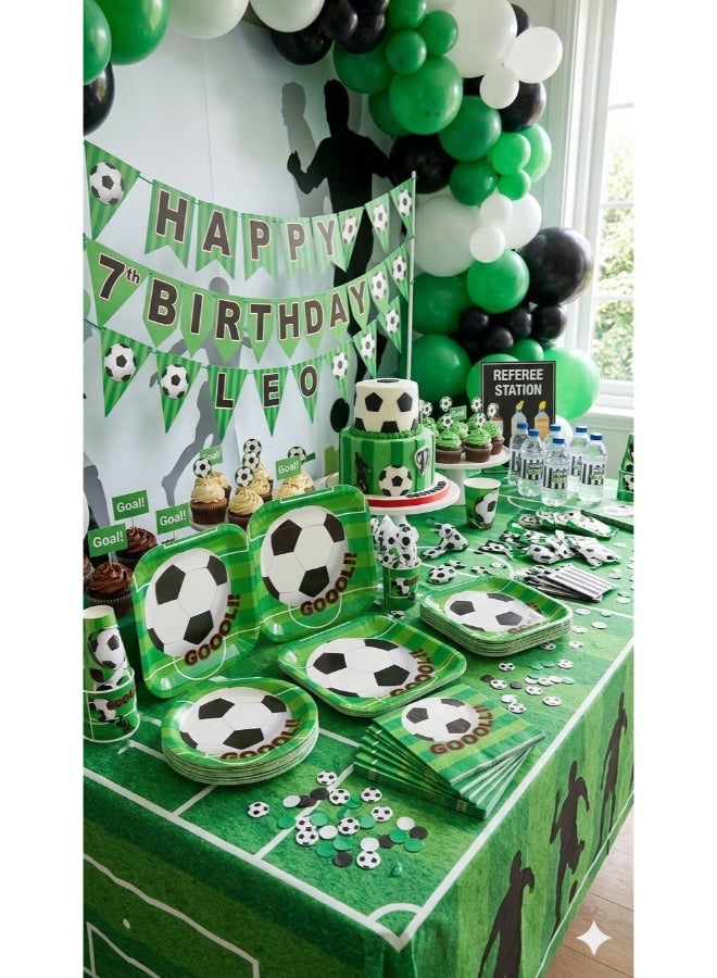 Toyland Football Theme Paper Plates 7 Inch 6 Pc Set – Kids Birthday Party Disposable Plates, Soccer Design - Image 3