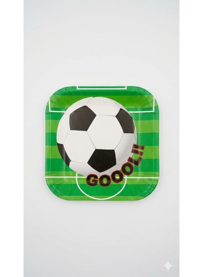 Toyland Football Theme Paper Plates 7 Inch 6 Pc Set – Kids Birthday Party Disposable Plates, Soccer Design - Image 2