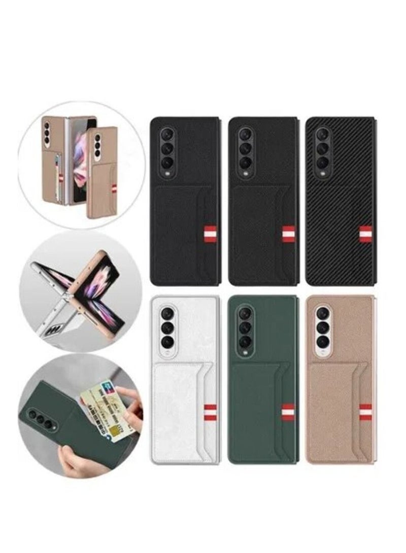 AULA PU Leather Card Slot Wallet Case 2021.8 New Case For Samsung Galaxy Z Fold 3 5G Black - Image 2