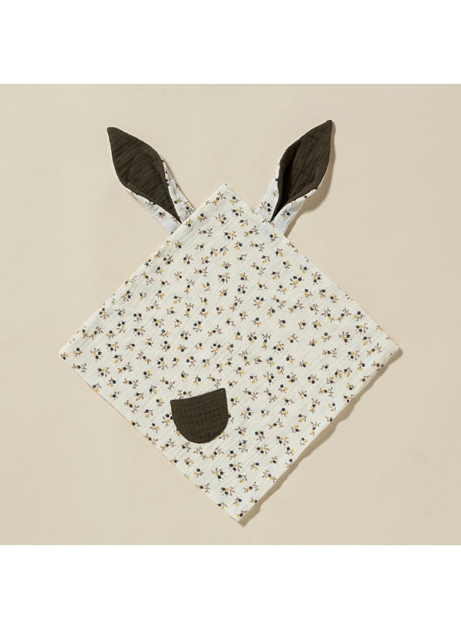 Baby Soothing Towel Doll Entrance Pure Cotton Bite Baby Pocket Sleeping Artifact Coax Sleep Pillow Square Towel Rabbit Ears-Color:Star Flower Stick - Image 1