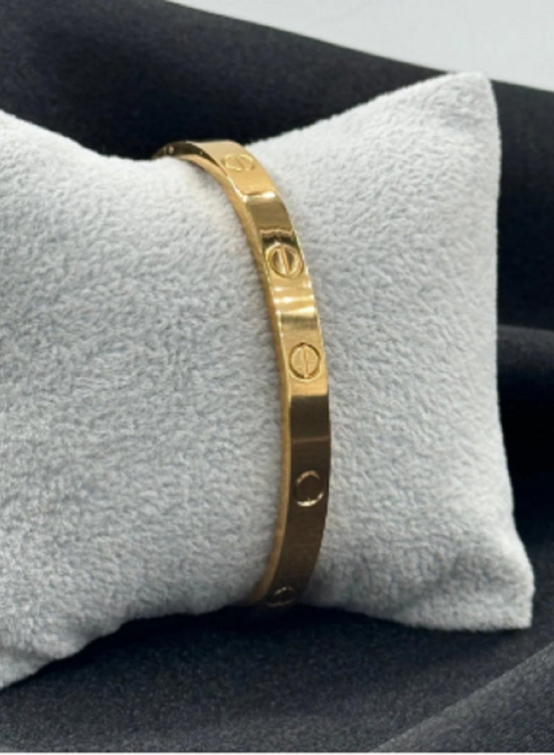 Women's Bracelet Stainless Steel Designer Style Gold-Plated Screw Motif Bangle Bracelet Classic Fashion Jewellery - Image 1