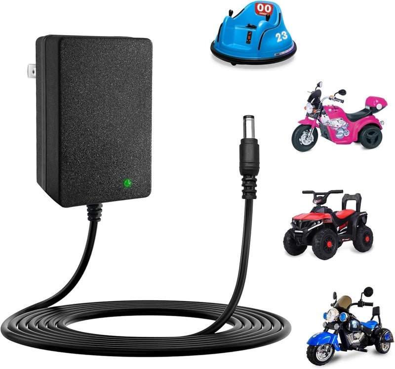 LITTLE PUP Kids Ride On Car Battery Charger, 12V/1A Auto-Cut Off Power Adapter, Electric Toy Vehicle Accessories - Image 1