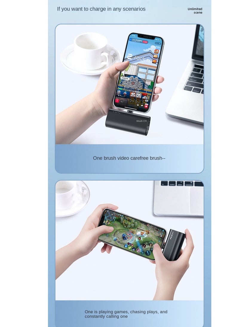 روك شاحن بطارية محمول 4800mAh من تشارماست، 20 واط بي دي، شحن سريع، متوافق مع ايفون 13/13 برو/13 برو ماكس/12/12 برو/12 برو ماكس/11 برو/XR/X/8/7/6/بلس وغيرها (أسود) - Image 5