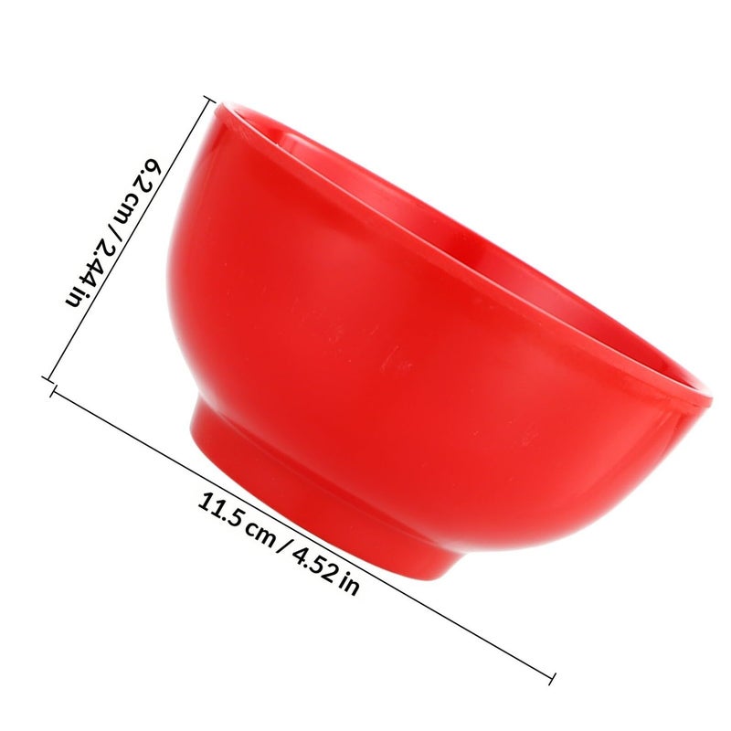Melamine Small Rice Bowls Set 4 Piece Black and Red for Salad Soup Everyday Dining - Image 3