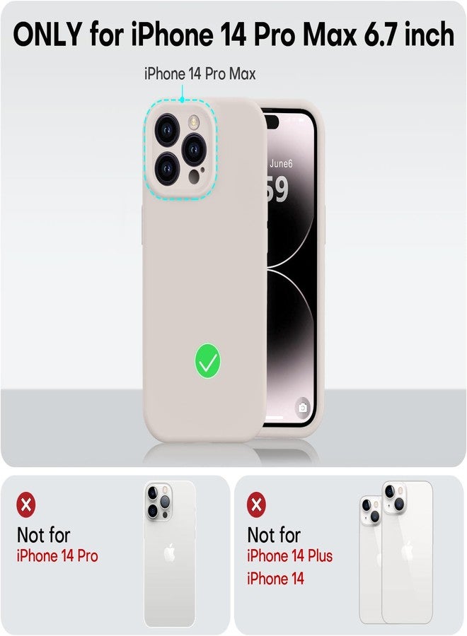 Vooii Compatible with iPhone 14 Pro Max Case, Liquid Silicone Upgrade [Camera Protection] [Soft Anti-Scratch Microfiber Lining] Shockproof Phone Case for iPhone 14 Pro Max 6.7 inch - Stone - Image 5
