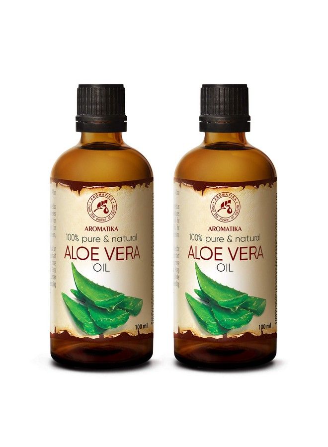 Aromatika مجموعة زيت الصبار النقي 6.8 أونصة سائلة 100% طبيعي زجاجة زجاجية زيت الصبار الأساسي الصبار البرازيلي المكرر للعناية المركزة للوجه والجسم والشعر واليدين والتدليك عمر قصير - Image 1