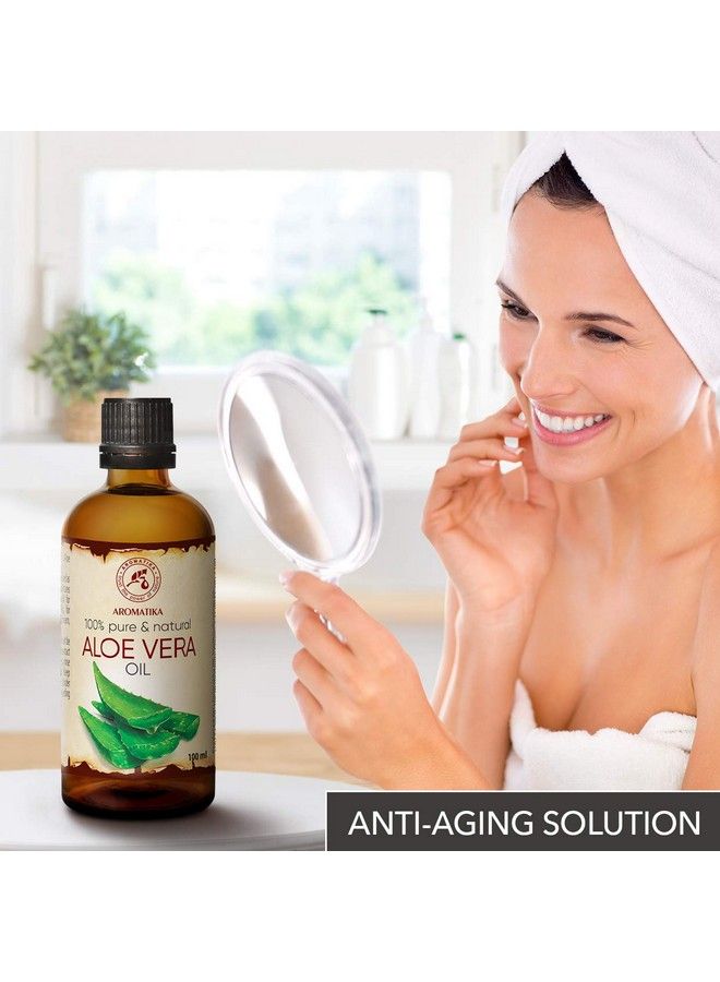 Aromatika مجموعة زيت الصبار النقي 6.8 أونصة سائلة 100% طبيعي زجاجة زجاجية زيت الصبار الأساسي الصبار البرازيلي المكرر للعناية المركزة للوجه والجسم والشعر واليدين والتدليك عمر قصير - Image 4