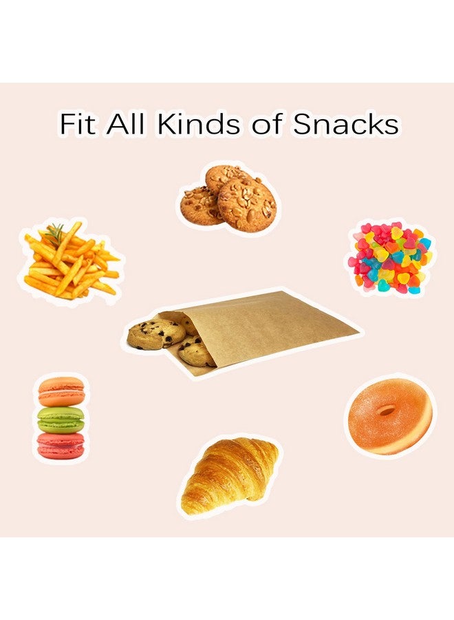 ليزي مي أكياس ورق الشمع، أكياس زجاجية 5×7 بوصة، أكياس ورقية بنية اللون للبسكويت، أكمام ورقية للبسكويت، أكياس وجبات خفيفة (100 قطعة) - Image 5