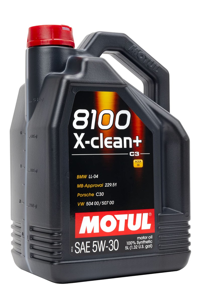 Motul 8100 X-Clean+ 5W30 100% Synthetic Engine Oil 5 Liter (106377) - Image 2
