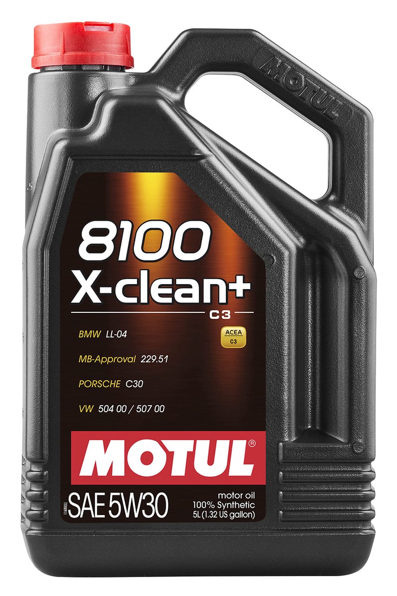 Motul 8100 X-Clean+ 5W30 100% Synthetic Engine Oil 5 Liter (106377) - Image 1