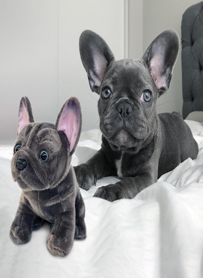 JUSTQUNSEEN Bulldog Stuffed Animals Realistic Dog,9" Dog Stuffed Animals Soft Cuddly Gray Bulld og Stuffed D og Plush,Puppy Plush Toys for Kids Girls Boys Huggable & Washable - Image 3