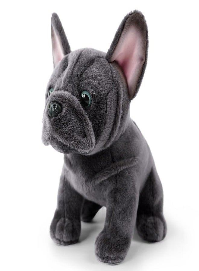 JUSTQUNSEEN Bulldog Stuffed Animals Realistic Dog,9" Dog Stuffed Animals Soft Cuddly Gray Bulld og Stuffed D og Plush,Puppy Plush Toys for Kids Girls Boys Huggable & Washable - Image 1