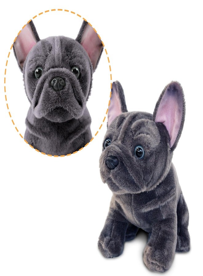 JUSTQUNSEEN Bulldog Stuffed Animals Realistic Dog,9" Dog Stuffed Animals Soft Cuddly Gray Bulld og Stuffed D og Plush,Puppy Plush Toys for Kids Girls Boys Huggable & Washable - Image 4