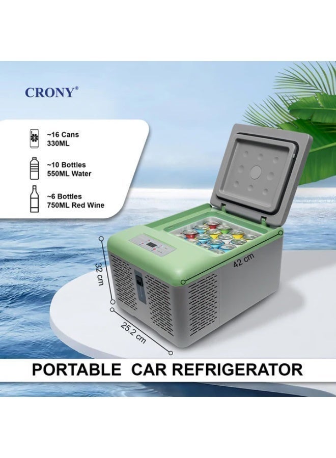 CRONY C9 Car Refrigerator 9L Mini Car Refrigerators for Cosmetics, Skincare & Mobile Cooling, DC 12V/24V & AC 100–240V, -20°C to 20°C Adjustable Temperature, LCD Control Panel, USB Outlet, App-Connected Portable Cooler Box, Quiet ≤45dB, Car Battery Protection, 9.2L Compact Travel Fridge for Car, Home, Camping & Office Use, Lightweight 6.7KG - Image 4