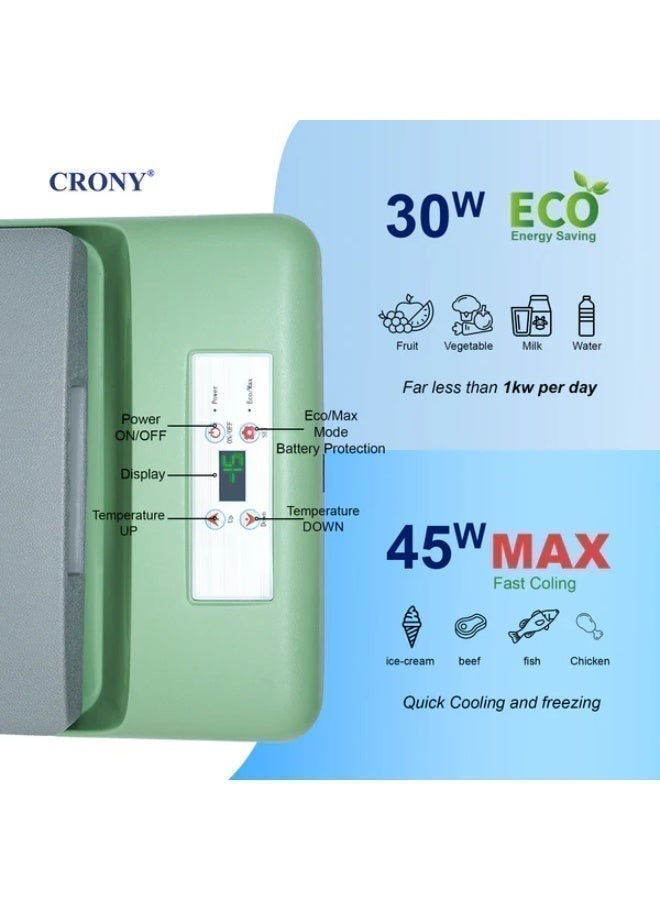 CRONY C9 Car Refrigerator 9L Mini Car Refrigerators for Cosmetics, Skincare & Mobile Cooling, DC 12V/24V & AC 100–240V, -20°C to 20°C Adjustable Temperature, LCD Control Panel, USB Outlet, App-Connected Portable Cooler Box, Quiet ≤45dB, Car Battery Protection, 9.2L Compact Travel Fridge for Car, Home, Camping & Office Use, Lightweight 6.7KG - Image 5