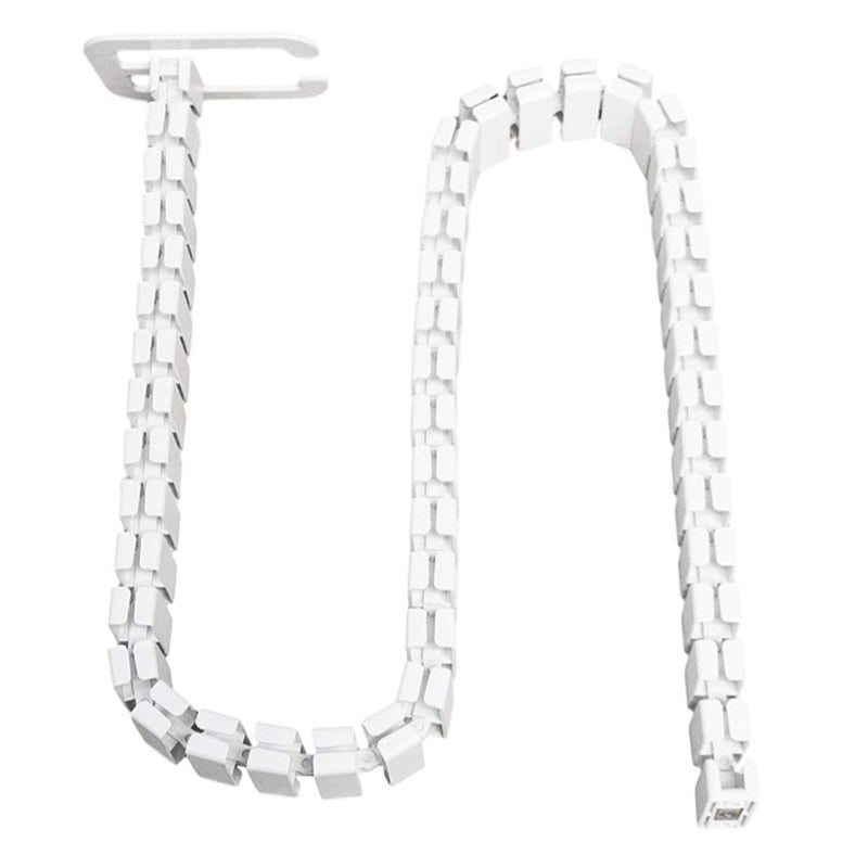 PROGRESSIVE AUTOMATIONS Magnetic Adjustable Cable Management Snake. Standing Desk Accessories. White - Image 3