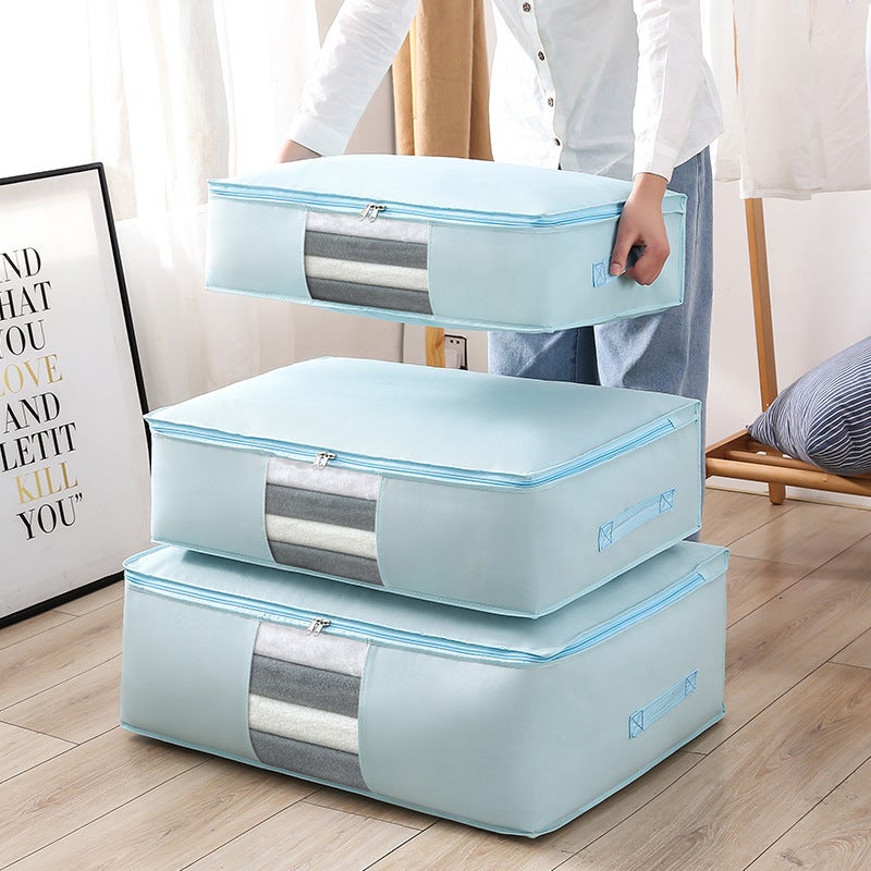Thickened Non-Woven Quilt Storage Bag for Moving Sky Blue 
