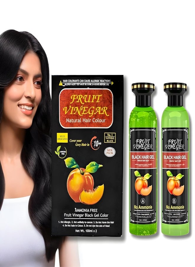 Senvox Fruit Vinegar Gel Hair Color | Long-Lasting & Natural Black Hair Dye for Men & Women | Gentle on Scalp With Ammonia & PPD Free (100ml x 2) - Image 1
