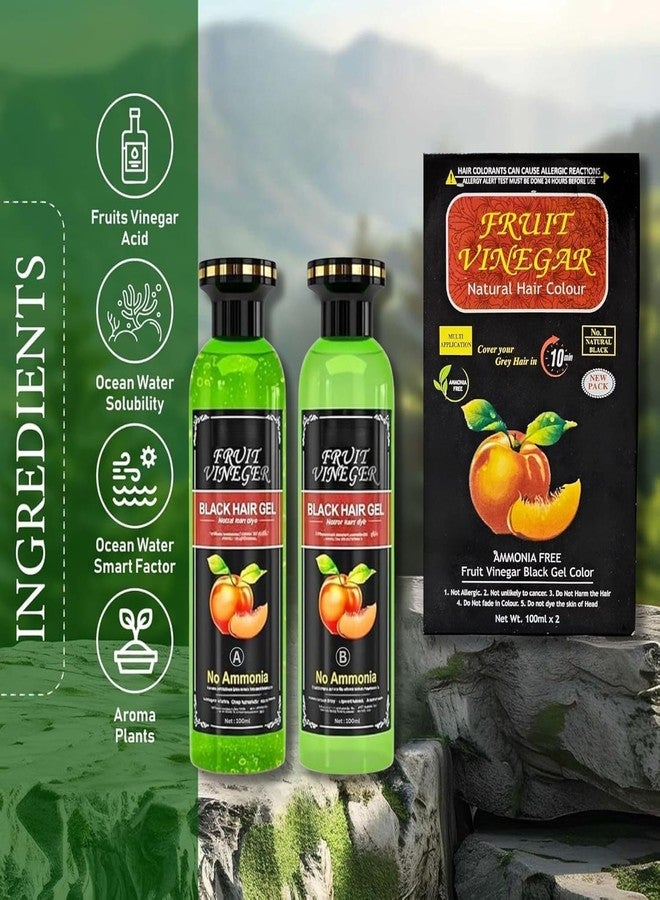 Senvox Fruit Vinegar Gel Hair Color | Long-Lasting & Natural Black Hair Dye for Men & Women | Gentle on Scalp With Ammonia & PPD Free (100ml x 2) - Image 2