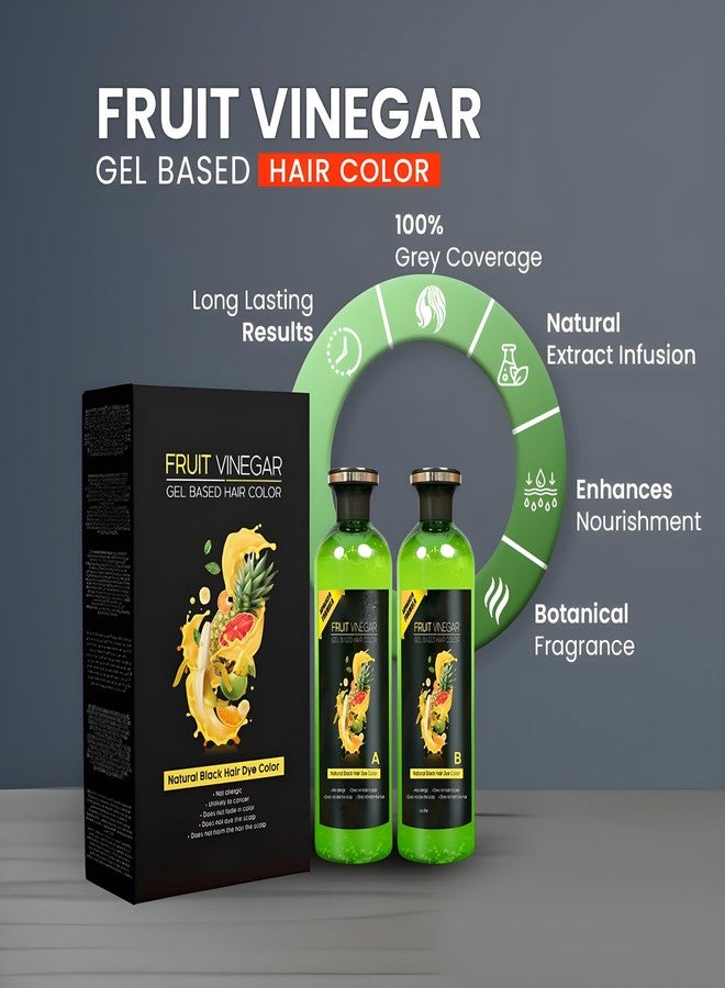 Senvox Fruit Vinegar Gel Hair Color | Long-Lasting & Natural Black Hair Dye for Men & Women | Gentle on Scalp With Ammonia & PPD Free (100ml x 2) - Image 3