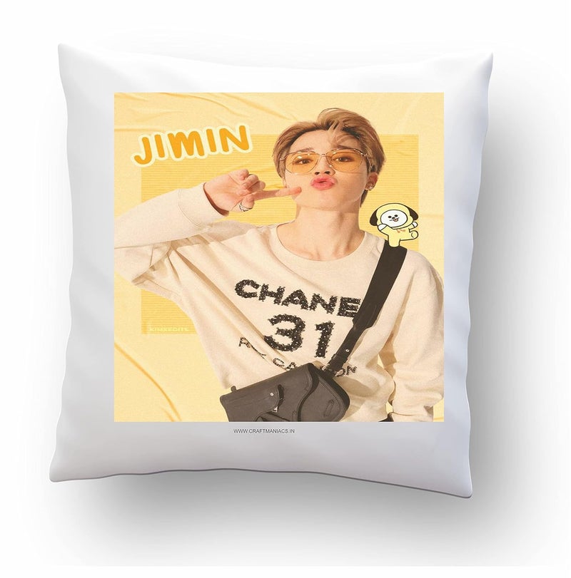 CRAFT MANIACS BTS BT21 Jimin CHIMMY Cute 1616 INCHES Pillow with Filler Latest Release BTS BT21 Merch - Image 1