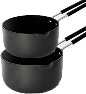 Stephy Hard Anodised Sauce Pan (13 cm, 15.5 cm) 1 LTR., 1.25 LTR. with Aluminium Lid Pack of 2 - Image 4