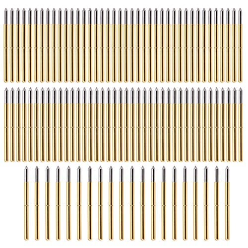 POCREATION 100pcs Test Probe, Pin Test Tools 2.0mm Spring Test Detection Probe Pins Brass Pogo Pins - Image 1