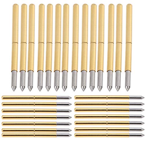 POCREATION 100pcs Test Probe, Pin Test Tools 2.0mm Spring Test Detection Probe Pins Brass Pogo Pins - Image 3