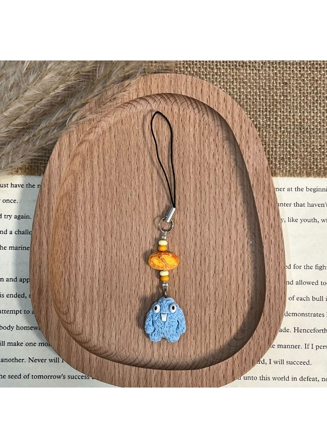 NIBEMINENT Phone Charm/ Chain Strap for Women Girls，Fuzzy Monster Cell Phone Case Lanyard Wrist Strap 