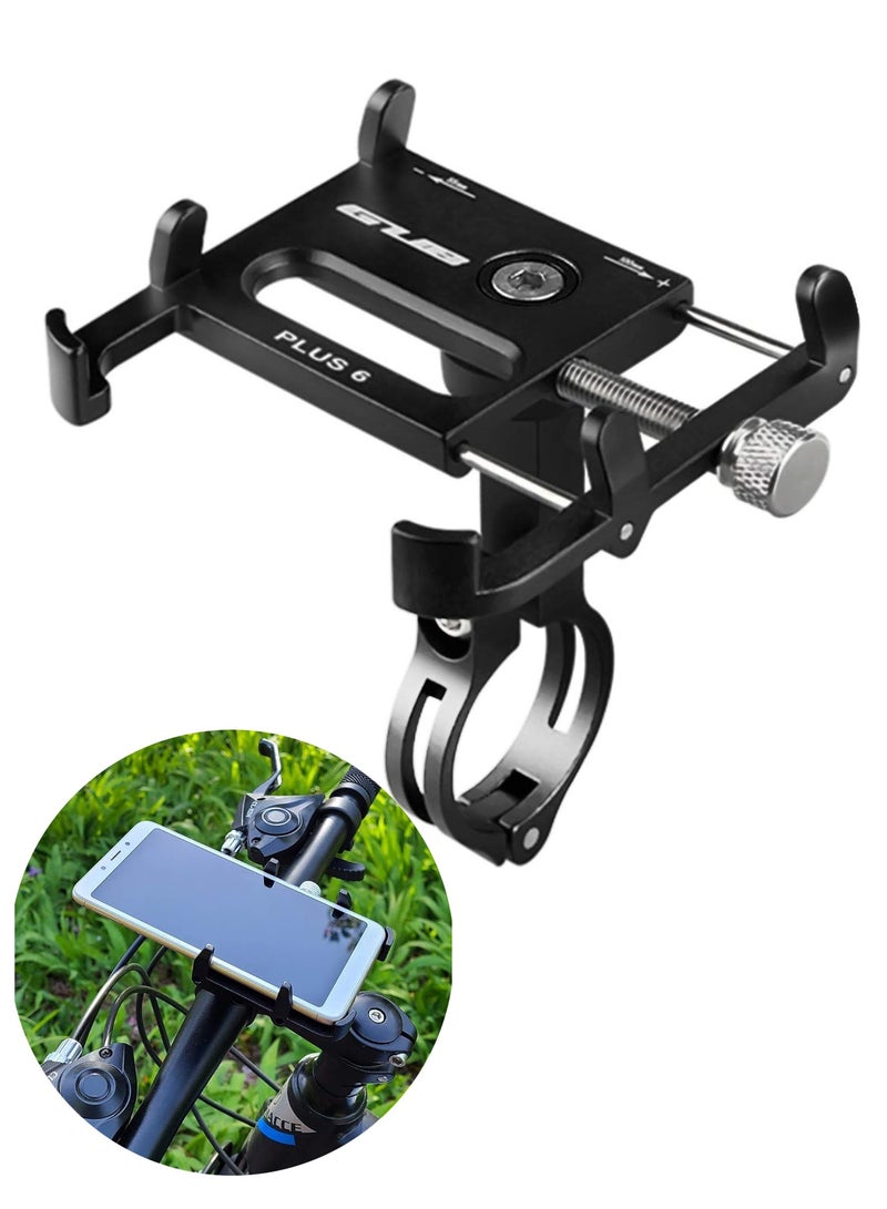 جي يو بي حامل هاتف محمول عالمي للدراجات والدراجات النارية، حامل هاتف للدراجات مع شاشة كاملة قابلة للتدوير 360 درجة قابل للتعديل لأجهزة iPhone X و Huawei P20 و Samsung Note9 Note9+ (أسود) - Image 1