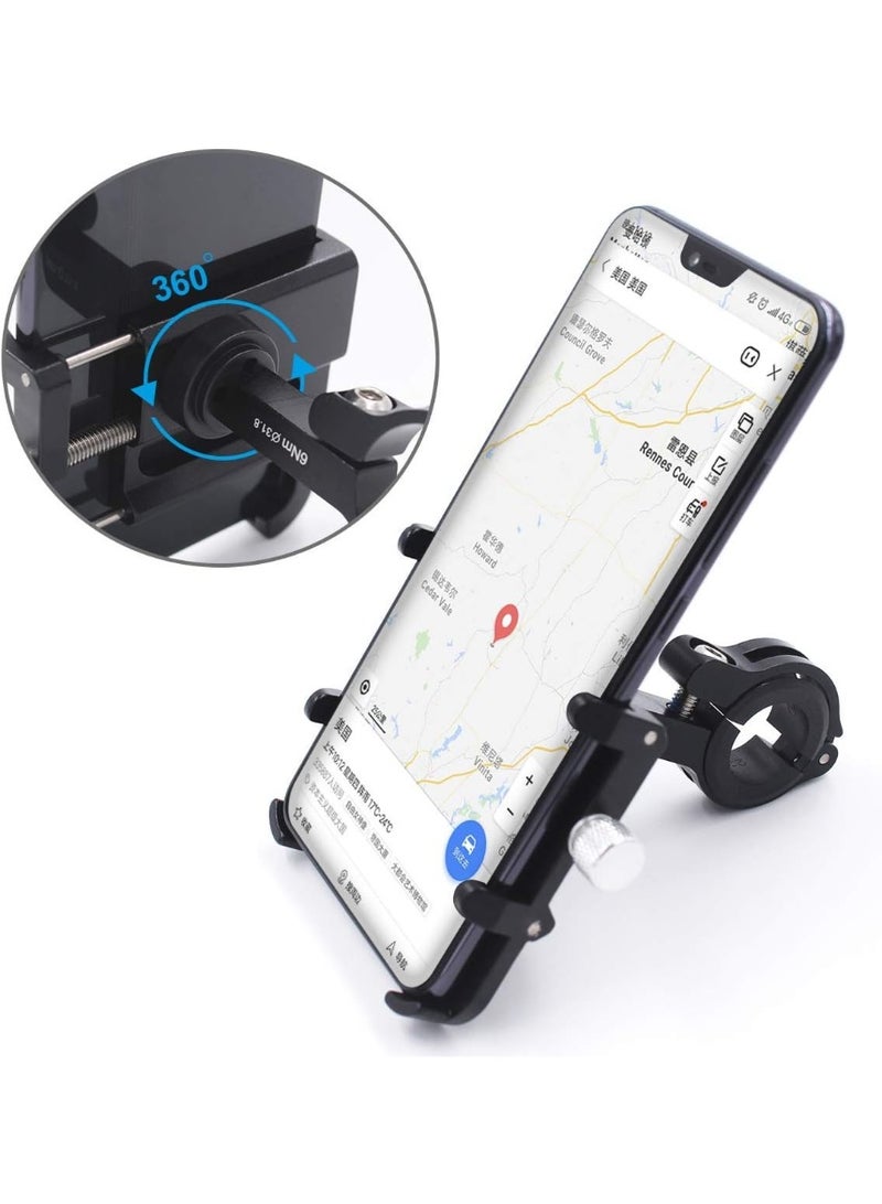 جي يو بي حامل هاتف محمول عالمي للدراجات والدراجات النارية، حامل هاتف للدراجات مع شاشة كاملة قابلة للتدوير 360 درجة قابل للتعديل لأجهزة iPhone X و Huawei P20 و Samsung Note9 Note9+ (أسود) - Image 4