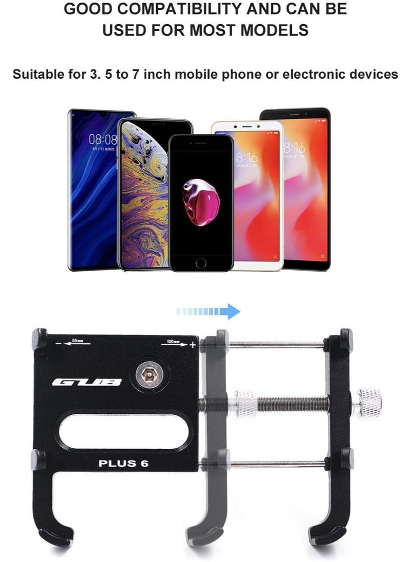 جي يو بي حامل هاتف محمول عالمي للدراجات والدراجات النارية، حامل هاتف للدراجات مع شاشة كاملة قابلة للتدوير 360 درجة قابل للتعديل لأجهزة iPhone X و Huawei P20 و Samsung Note9 Note9+ (أسود) - Image 2