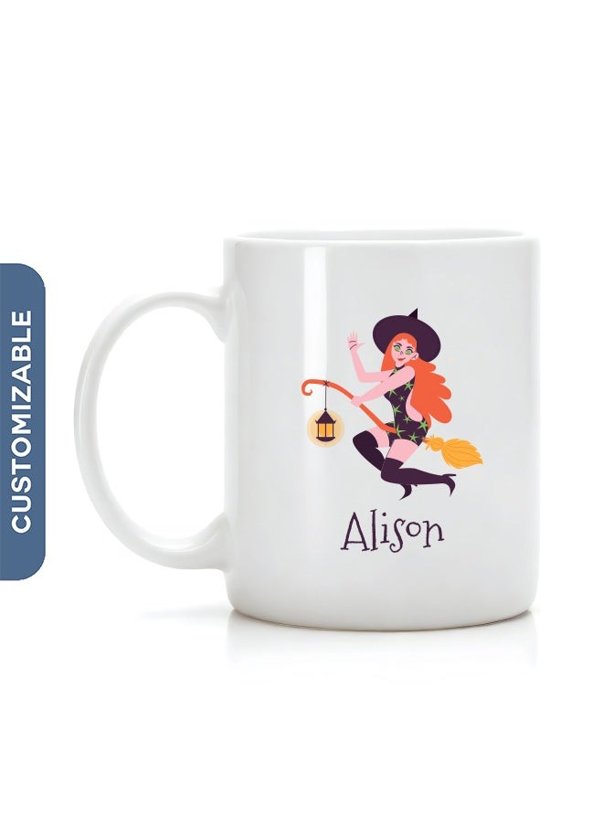 Share the Love Witch Design Personalised Halloween Coffee Mug 
