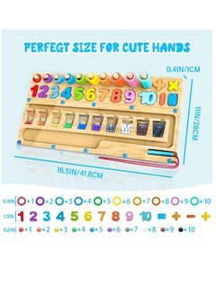 SYOSI Montessori Maze Toys for Kids Magnetic Color and Number Maze Toy Early Education Toys for 3-6Years Old Wooden Magnetic Puzzles Board Toddler Counting Matching Activities Fine Motor Skills Toys  - Image 4