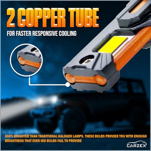Carzex® Crystal Eye H7 LED Headlight Bulbs – 300W (150 Watts x 2), 20,000 Lumens, 6500K Cool White – Super Bright Hi/Low Beam LED Conversion Kit for Cars, A180 Series (Set of 2) (1Yr Warranty) - Image 4