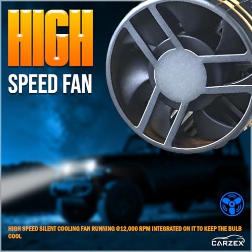 Carzex® Crystal Eye H7 LED Headlight Bulbs – 300W (150 Watts x 2), 20,000 Lumens, 6500K Cool White – Super Bright Hi/Low Beam LED Conversion Kit for Cars, A180 Series (Set of 2) (1Yr Warranty) - Image 5