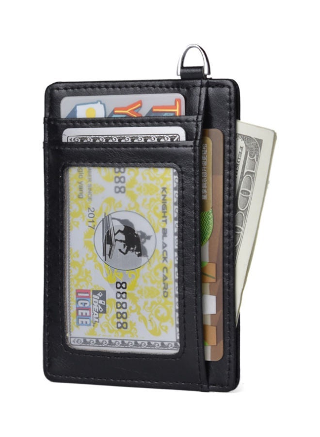 NIBEMINENT Leather Card Holder Money Clip Black  - Image 5
