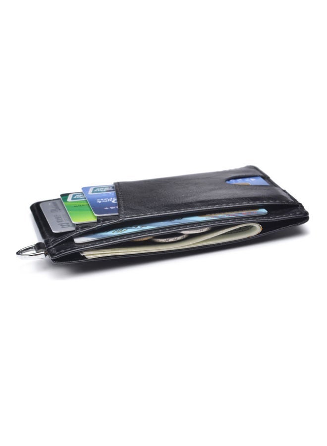 NIBEMINENT Leather Card Holder Money Clip Black  - Image 2