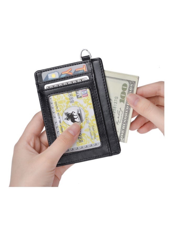 NIBEMINENT Leather Card Holder Money Clip Black  - Image 4