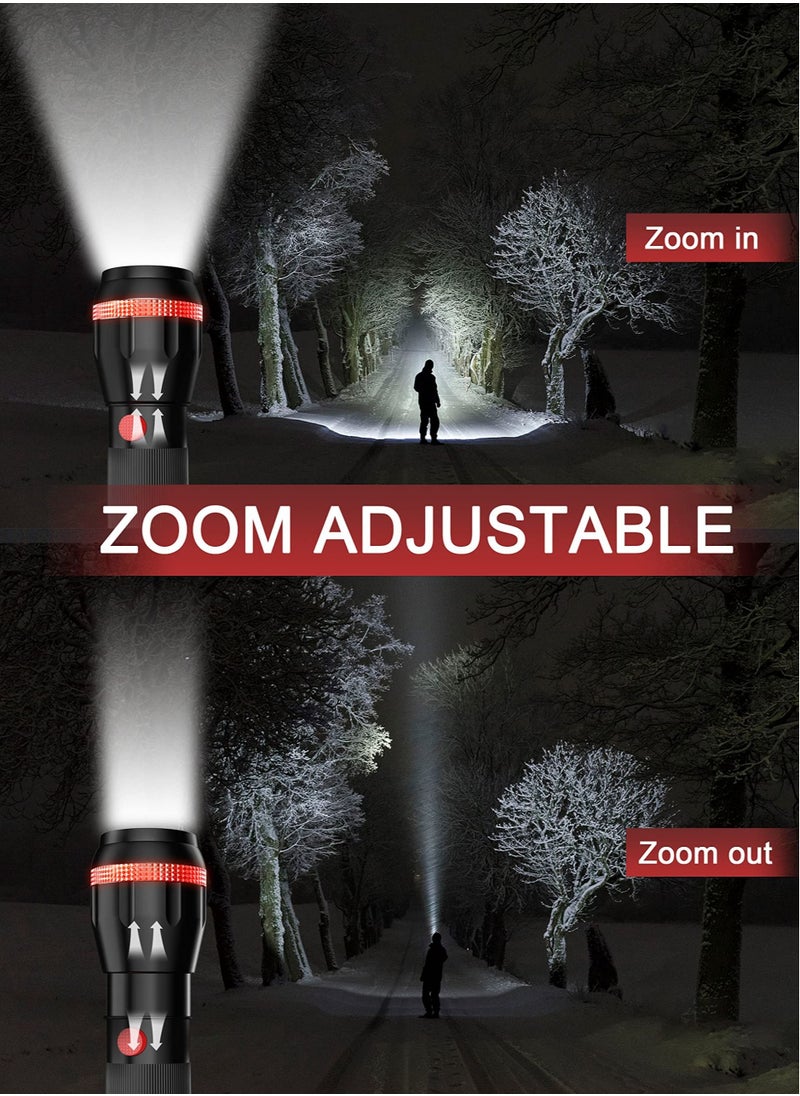 Y&D - LED Torch Mini Small Torches 4Pcs, Zoomable 2 Modes 70 Lumens, Adjustable Focus, Portable Flashlight Home Indoor Lighting, Emergencies, Batteries Included - Image 1